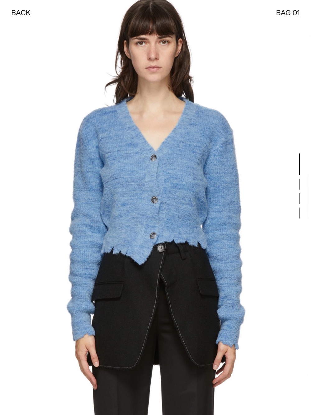 Andersson Bell blue alpaca asymmetrical cardigan